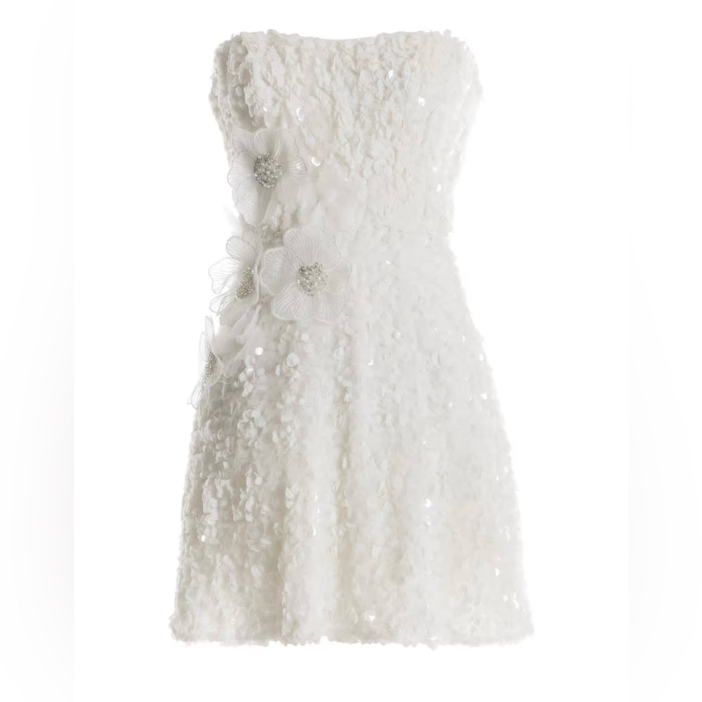 Dress the Population White Floral Formal Dress